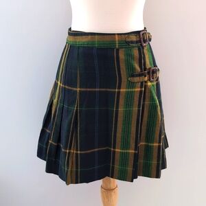 👩🏻‍🏫Vintage Esprit Pleated Wrap  Kilt Plaid Skirt